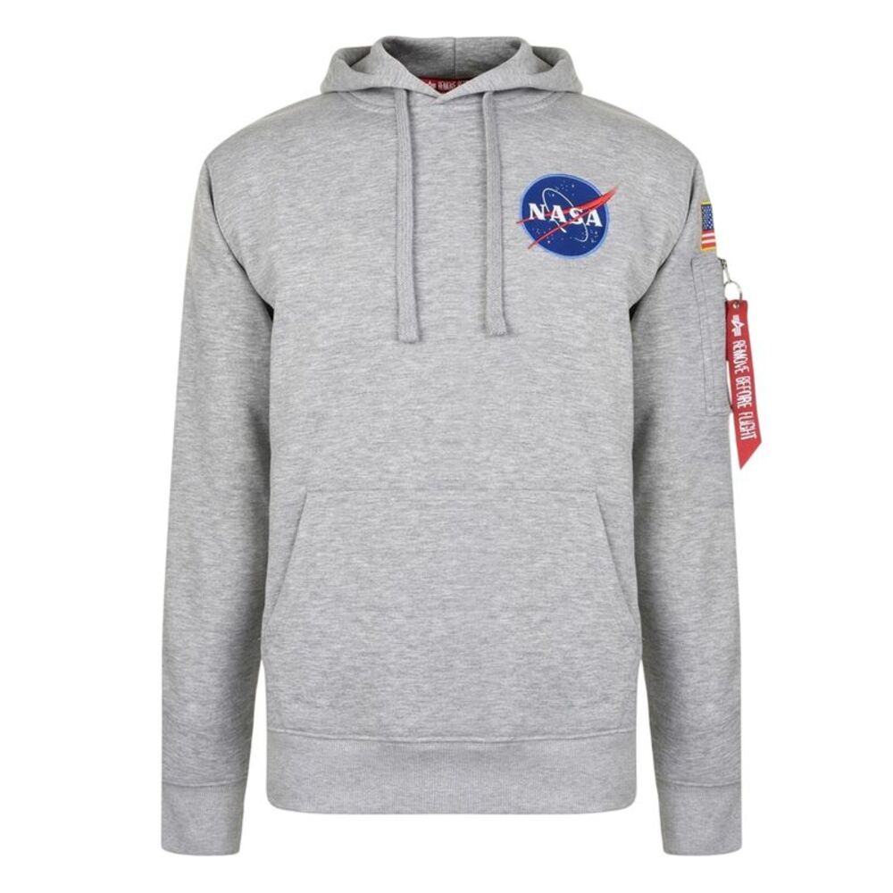 NASA Mens Space Shuttle Cotton Blend Hoodie / Grey Heather
